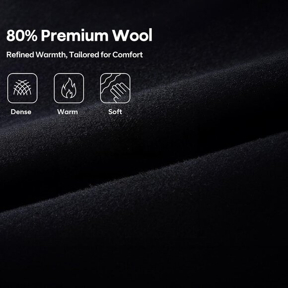 Men's Navy Luxury Full Length Trench Coat Long Winter - Picture 3 of 7